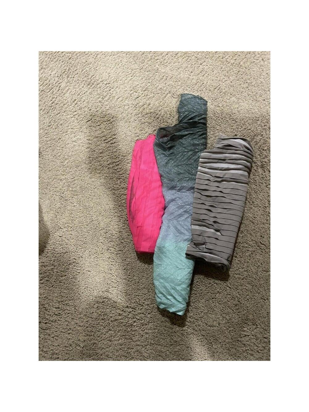 Lot of 3 eternity scarfs: pink, brown (coffee color), gray/purple/teal